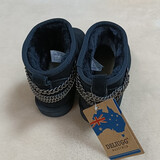 DELIUGG 雪地靴女羊皮毛一体防水经典链条系列短筒女靴纳米防水平底低筒斜口保暖澳洲羊皮毛东北保暖 黑色 37