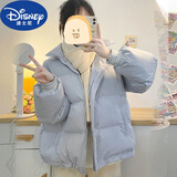 迪士尼（Disney）品牌12-15岁初中学生短款外套13少女大童冬季保暖韩版羽绒服女 浅蓝色 S 建议100斤内