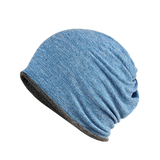 赛风冬季围脖脖套男女户外骑行加绒加厚多脖套防寒面罩抓绒套头脖套 【双色】浅蓝深灰