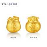 谢瑞麟（TSL）520礼物黄金转运珠福袋元宝足金串珠不含手绳XK152-XK153 XK153-福袋元宝（约0.3g)