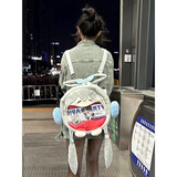 初音痛包毛绒大嘴单肩包卡通经典少女双肩包miku周边学生书包礼物 洛天依双肩包