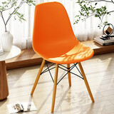 昕福 伊姆斯椅子家用靠背餐椅塑料椅子北欧创意凳子现代简约办公椅 橘色