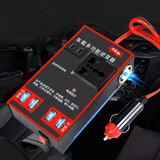 倍腾车载逆变器电源转换器USB充电4USB+2插座+2点烟器口 50W小功率