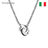 BROSWAY欧美时尚双色之环项链男钛钢轻奢小众轻奢饰品生日送男友礼物 BRR06链长520+30粗3.0mm双色银黑