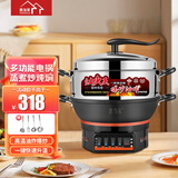 惠当家（Hui Dang Jia）电炒锅油炸锅电炸锅多功能一体插电锅家用炒菜锅电热锅电煮锅电蒸锅无涂层铸铁锅 【高温不断电】36cm单笼(适合油炸爆炒)
