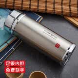 言易毕业礼物送老师 高档银杯子999足银内胆银水杯茶杯银保温杯男女士 银色【999足银内胆+检测证书】