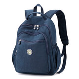 佳韩品牌牛津布尼龙双肩包女女神节简约百搭防水背包时尚轻便旅行书包 蓝色