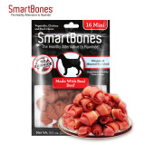 SMARTBONES宠物零食狗狗磨牙棒幼犬成犬洁齿咬胶洁齿骨 牛肉味 迷你-16支装