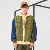 dickies 夹克多口袋拼接撞色外套 男士休闲百搭长袖薄外套10103 军绿色 S
