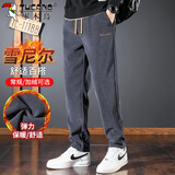 啄木鸟（TUCANO）裤子男秋冬季保暖休闲裤男士重磅直筒运动卫雪尼尔长裤 灰色 XL 