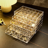 KAMAN 首饰收纳盒透明抽屉式耳环耳钉项链首饰盒新款手饰品盒 5层（120格）1个