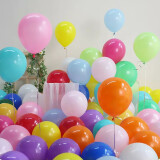 青苇 圆形彩色气球100只生日场景布置七夕情人节表白求婚装饰含打气筒