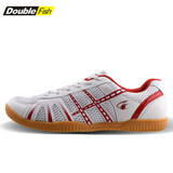 双鱼（DOUBLE FISH）乒乓球鞋男女同款专业运动鞋防滑透气训练鞋 白红色 DF-878 43