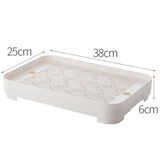 法岚仕邦 茶水盘 茶具托盘水杯子杯架沥水盘长方形塑料日式茶盘双层托盘创意家用厨房水果盘 沥水盘(白色高脚长方形)款