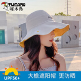 啄木鸟 遮阳帽子女户外透气渔夫帽小雏菊夏季韩版潮百搭大帽檐防晒帽