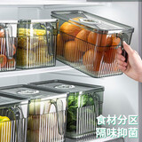 家の物语（KATEI STORY）日本大容量冰箱收纳盒大号保鲜盒食品级冷冻水果鸡蛋盒密封储物盒 升级计时功能（5L透明绿） 单件装