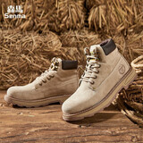 森馬（senma）高帮马丁靴系带时尚百搭舒适工装靴男靴 619313602 月光灰 39码