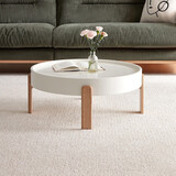 全友（QUANU）【迷瞪直播间】125023小日子 奶油风家用客厅阳台网红圆形小茶几 矮圆茶几