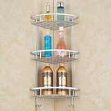 六号纺免打孔太空铝三角形置物架三层洗漱台浴室置物架 太空铝三层加高款