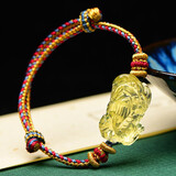 李居明黄水晶貔貅手链红绳水晶玛瑙招手串财运个性创意 黄水晶貔貅手绳