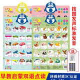 儿童拼音有声挂图 幼儿认知启蒙早教发声语音 宝宝看图识字全套墙贴玩具 乖宝宝发声挂画动物世界水果蔬菜 爆款4件组（人物+水果+动物+交通）