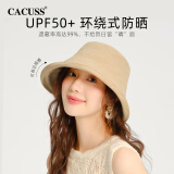 CACUSS帽子女士夏季遮阳帽户外骑行防紫外线太阳帽防晒渔夫帽盆帽 卡中