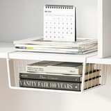 圣西陶 橱柜下挂置物架厨房衣柜收纳架金属置物架整理架壁挂书架宿舍收纳筐悬挂分层挂篮吊柜下吊篮 白色