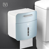 维简卫生间纸巾盒抽纸盒厕所纸巾盒壁挂式置物架厕纸抽盒防水卷纸盒 宝石蓝