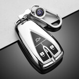 14-22款长安CS75汽车钥匙套 CS75专用钥匙包遥控器保护壳腰挂扣 新款三键【铂金银】+金属挂扣