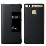 Imisen【配钢化膜】华为P30手机壳保护套华为p20pro智能休眠翻盖皮套华为p20防摔全包防真皮 【华为P9plus 5.5英寸】 炫酷黑