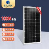 Singfo Solar单晶100w太阳能电池板家用光伏发电组件充12V蓄电池户外系统 100W单晶长款 单片太阳能板