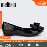 Melissa（梅丽莎）新品蝴蝶结鱼嘴低跟时尚通勤女士时装单鞋33551 闪黑色 36 35/36