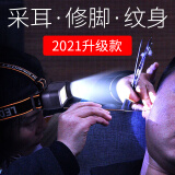 索拉卡采耳头灯修脚师专用挖掏耳朵灯充电头戴式远近两用纹身师照明灯 W103-双光源-亮度升级