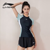 李宁（LI-NING）泳衣女士分体式两件套游泳衣温泉显瘦游泳装备 0923 黑绿 M