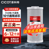 cicot斯科特大白瓶前置过滤器通用滤芯10寸20寸PP棉滤芯大蓝瓶替换耗材除余氯水垢重金属0.01微米 10寸BBC载银活性炭