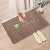 壹志入户垫地垫进门垫脚垫客厅卫生间防滑家用卧室简约厨房浴室大号款 四叶草棕色 40x60cm