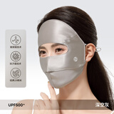 夏秦真丝防晒面罩全脸口罩100%桑蚕丝脸基尼防紫外线口罩女春夏 【深空灰】真丝防晒面罩 2025款