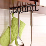 欧润哲铁制免打孔纸巾架杯架 免钉无痕厨用纸巾挂架 厨房浴室挂钩纸巾架 日式下挂杯架