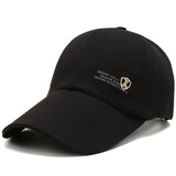 吻过 帽子鸭舌帽春夏季新款男士棒球帽遮阳防晒透气女士休闲帽钓鱼加长帽檐潮 黑色 可调节