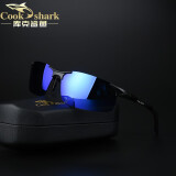 库克鲨鱼（CookShark）变色太阳镜墨镜男士偏光镜开车驾驶司机眼睛经典男款钓鱼眼镜 炫彩蓝膜