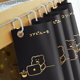 云瑾宿舍遮光床帘下铺上铺加厚布帘子黑色围帘寝室单人床遮挡帘 熬夜熊金/1片帘 200cm*120cm 下铺