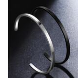 BJYL手镯男潮流个性韩版男士手环可调节定制刻字学生情侣手环百搭 黑色