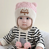 宝宝帽子秋冬1-3岁婴儿保暖防风护耳帽男女童套头帽2024冬天新款 粉色 建议6个月-3岁/头围46-52cm