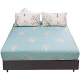 简单生活床笠全棉斜纹床笠精梳全棉床笠多色单件简约纯棉床笠 6218精梳棉床笠单件 150cm*200cm