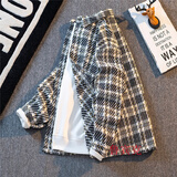 鲁宾克小香风格子外套男秋季美式潮牌宽松百搭ins潮流男学生夹克上衣服 XXF016黑色【高质量】 XL