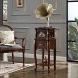 洛斯贝拉 欧式复古留声机客厅家用实木仿古电唱机音响美式唱机古典黑胶唱片机 1877美式胡桃