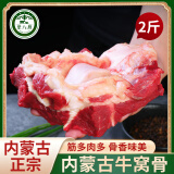 荤八厨 内蒙古牛窝骨1kg 新鲜黄牛肉牛骨头带肉筋块牛膝盖冷冻火锅食材