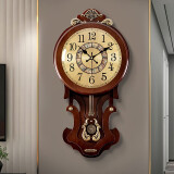 凯恩斯（KAIENSI） 挂钟客厅钟表欧式复古时钟摇摆石英钟表电波创意木质挂表家用 3340CL-贝壳盘-进口丽.声机芯 12英寸