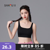 三福 薄杯无钢圈文胸 无缝套头轻运动固定杯小背心内衣女479126 黑色 75B