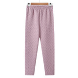 欣尚优中老年夹棉保暖裤加肥加大码女棉裤老人加厚纯棉秋裤妈妈单件睡裤 灰紫樱桃 XL (105) 推荐120-140斤